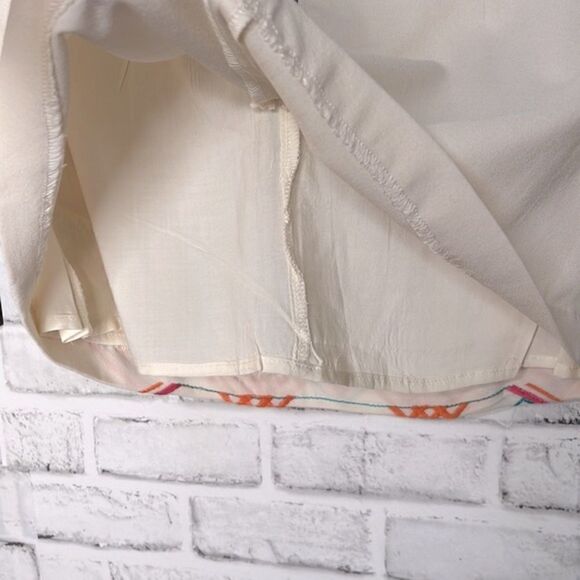 Francesca's Harper Linen Embroidered Mini Skirt Boho Hippie Size Small - Picture 6 of 8